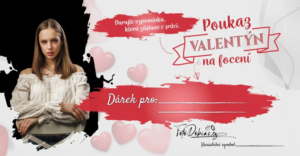 Dárkový poukaz na focení na Valentýna – romantické překvapení (Praha)